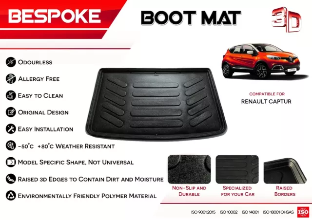 Renault CAPTUR 2013+ Tailored Rubber Boot Liner Fitted Mat Dog Tray