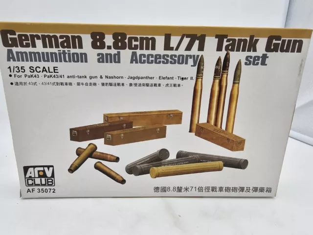 1:35 AFV Club AF35072 German 8,8cm L/71 Tank Gun Ammunition & Accessory in OVP