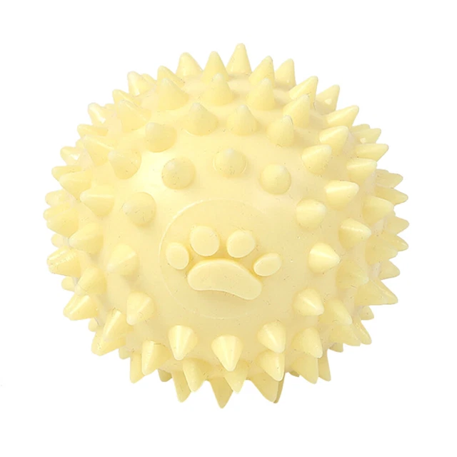 Non-Toxic Dog Chew Balls Molar Tooth Bite-Resistant Cleaning Toy (Yellow)