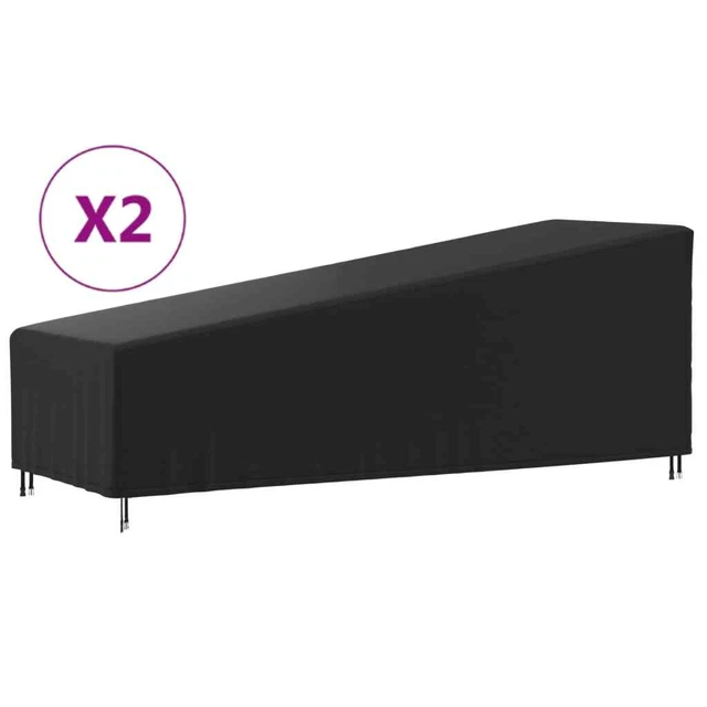 Housses de chaise longue 2 pcs 195x76x40/80cm tissu oxford 420D vidaXL