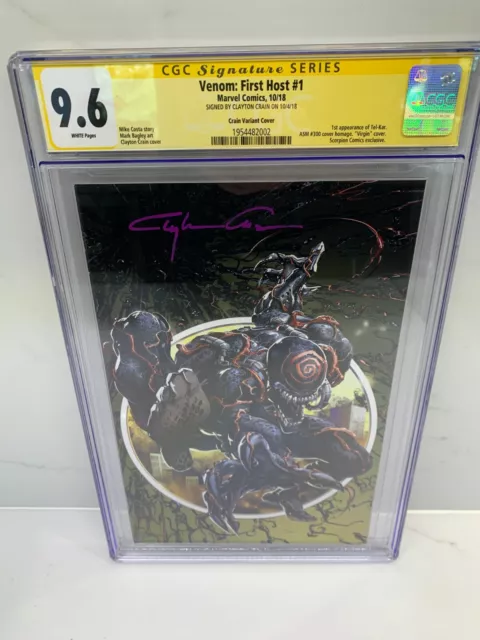 Venom: First Host #1 CGC SS 9.6 Clayton Crain ASM #300 Homage Virgin Variant