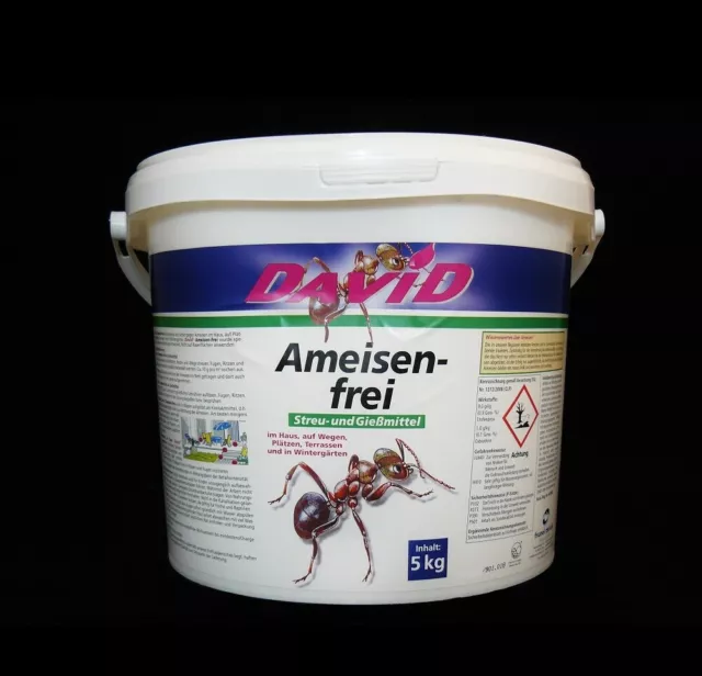 DAVID Ameisen-frei Streu- und Gießmittel 5 kg Ameisenköder Ameisenmittel Köder