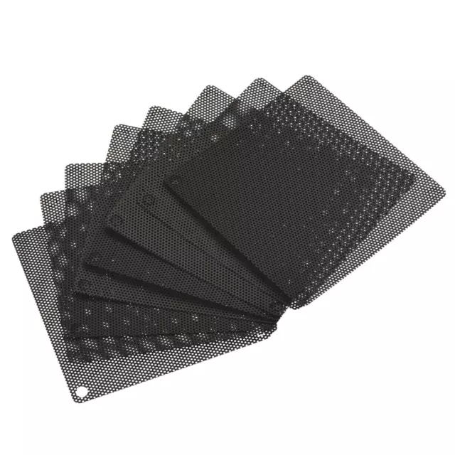 8pcs 80mm Computer Fan Filter Grills PVC Mesh Dustproof Case Cover Black