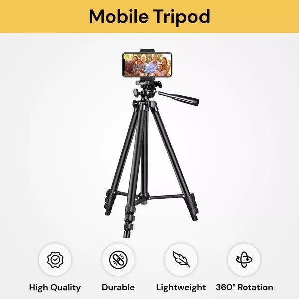 Professional Camera Tripod Stand Mount Remote + Phone Holder for iPhone Samsung