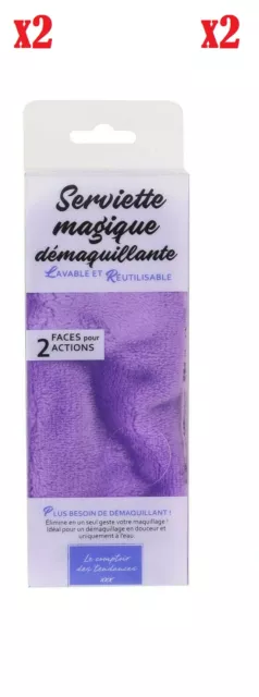 Le Comptoir Des Tendances Serviette Magique Demaquillante X2 Violette