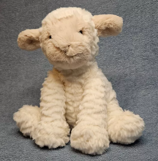 Jellycat Lamb Sheep Plush Fuddlewuddle Cream White Tan Stuffed Animal Lovey 9"