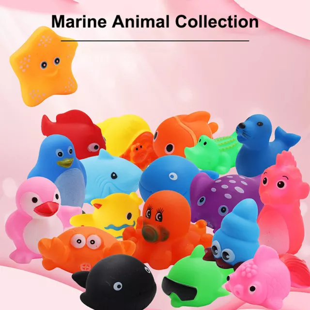 Bath Toy Animals Swimming Water Toys Mini Colorful Soft Floating Rubber Duck Toy