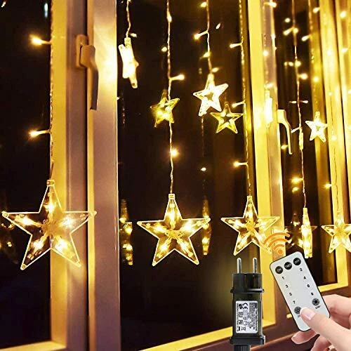 Guirlande Lumineuse Etoiles Rideau Lumineux Led 12 Étoiles 138 Leds Éclairage...