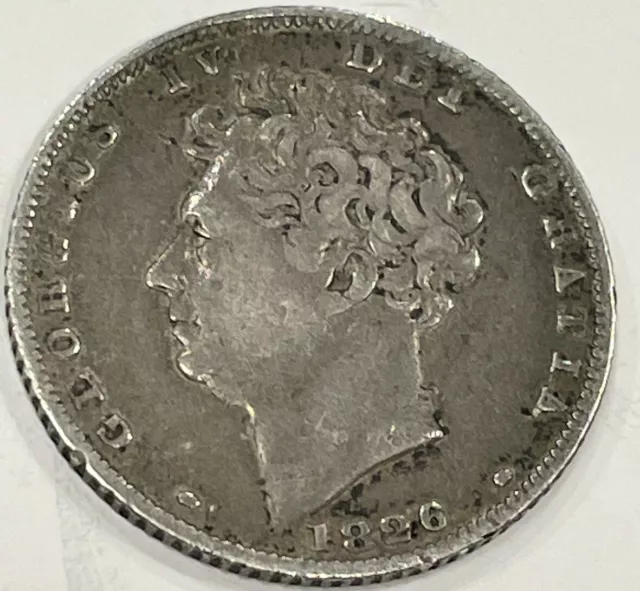 1826 George IV sixpence 0.925 Silver Coin