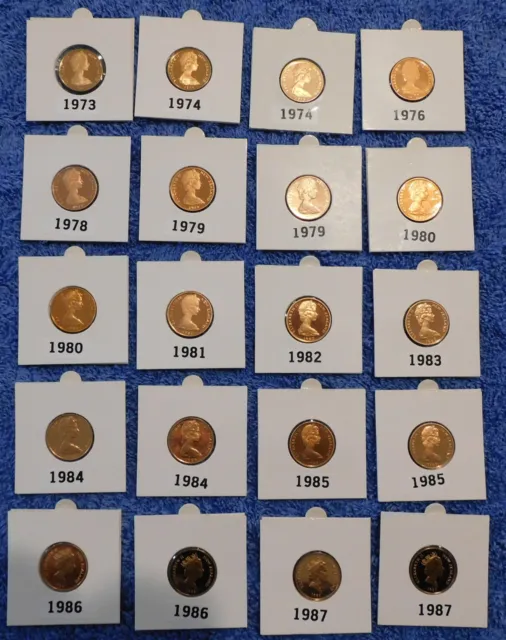 Assorted (20) New Zealand 2 cent ( 2c ) Proof Coins - various dates