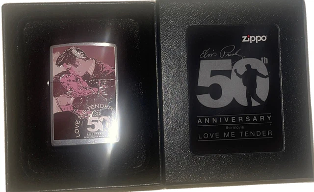 New Zippo Elvis Presley Love Me Tender 50th Anniversary 2000 Single