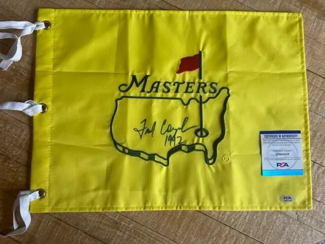 FRED COUPLES SIGNED UNDATED MASTERS FLAG  JSA Certified