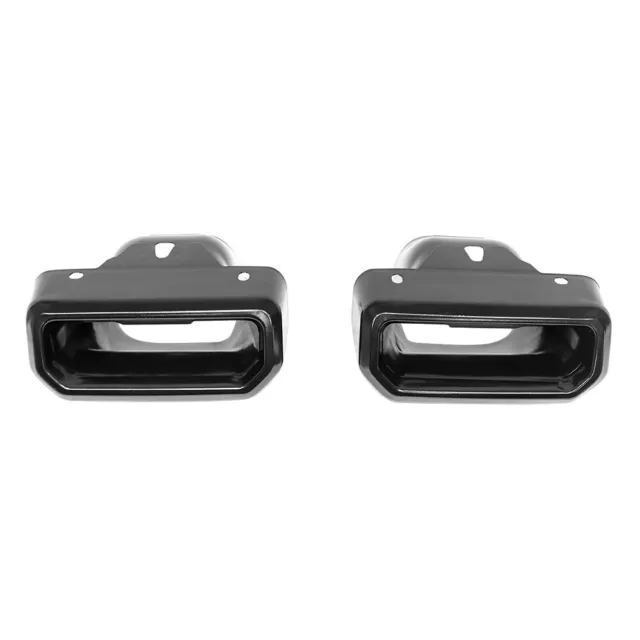 Pair GLOSS Black Exhaust Tips / Bezels For 2019-2024 Chevy Silverado/ GMC Sierra