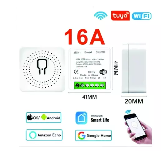 WIFI Module d'interrupteur d'éclairage intelligent 16A MINI SMART SWITCH Tuya