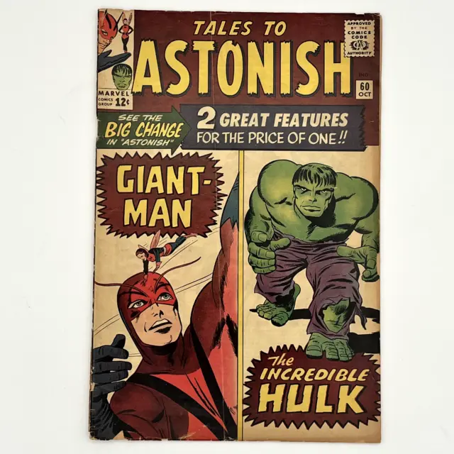 Tales to Astonish #60 (1964) 1st Solo Hulk in TTA Jack Kirby Steve Ditko F-