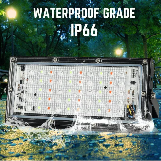 100W 240V RGB  LED Flood Light Street Lamp Security Landscape Wall Spotlight 50W 3