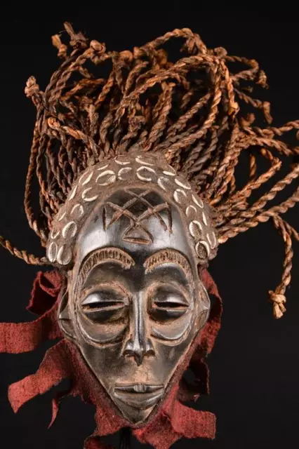 22918a Afrikanische Alte Chokwe Rasta Maske / Mask DR Kongo