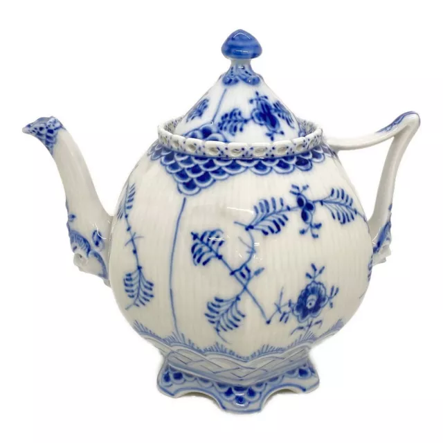 Royal Copenhagen Blue Fluted Full Lace Teapot