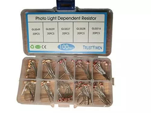 100pcs 5mm Photoresistor Photo Light Sensitive Resistor Assortment Kit gl5516 /