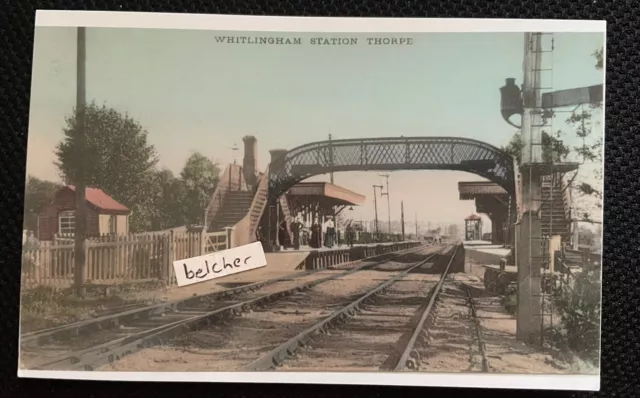 GER Whitlingham Station Thorpe Modern Colour Photo Print Of Old Postcard Norfolk