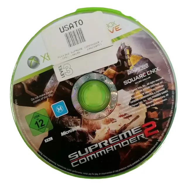 Supreme commander 2 Xbox360  Italiano Usato Testato Solo Cd xbox 360 x360