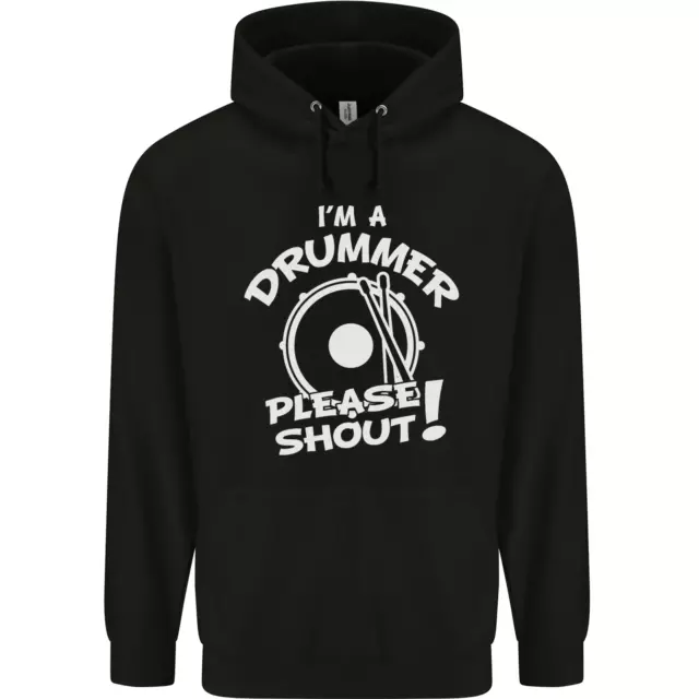 Drumming Im a Drummer Please Shout Funny Childrens Kids Hoodie