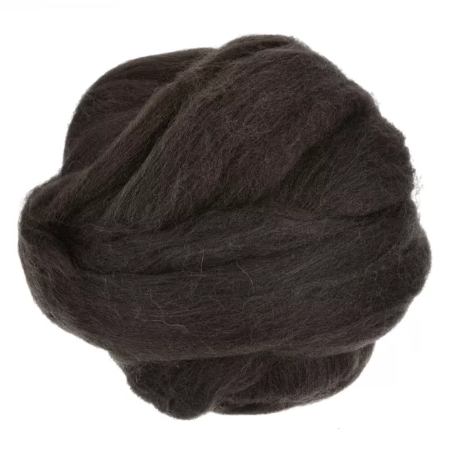 Needle Felting Wool, 3.5 Oz Nature Fibre Wool Yarn Roving (Dark Coffee)