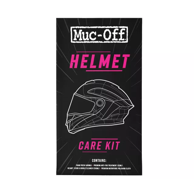 Muc-Off Helmet Care Kit -M615 Foam Fresh, Visor Cleaner,Premium Anti Fog & Cloth
