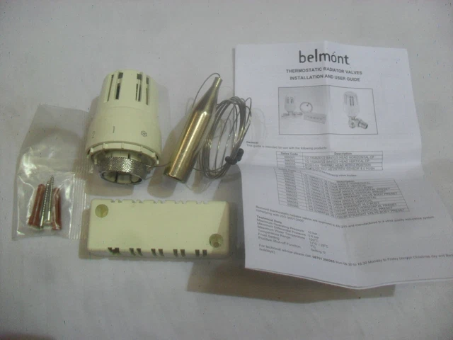 PEGLER BELMONT THERMOSTATIC Radiator Valve Head Plastic White