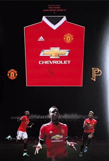 Paul Pogba hand signed Manchester United FC shirt NEW
