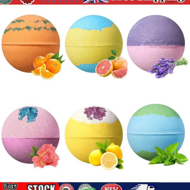 Juego de 6 piezas de bomba limpiador corporal fragancia bola de sal de baño hecho a mano para regalos navideños