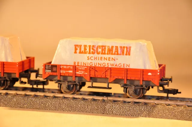 FLEISCHMANN-TRE carri a SPONDE BASSE con TELONE della DB-senza scatole originali 3