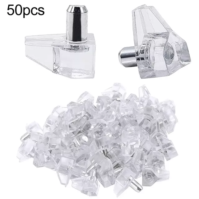 Clear Shelf-Peg Support Plug In Stud Steel Pin Kitchen Cabinet Cupboard 5mm-Hole