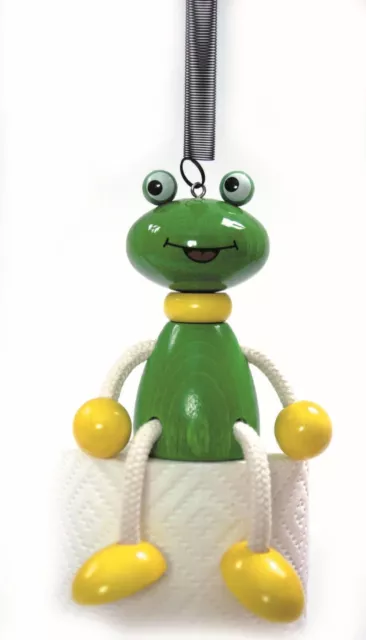 Wooden Toy Swinging Figure Frog Bxlxh 3 15/16x2 3/4x4 23/32in New Figure Spring