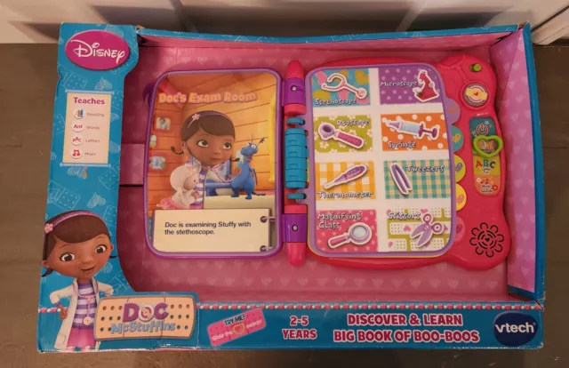 NEW! VTech Disney Jr. Doc McStuffins Discover & Learn Big Book Of Boo-Boos Rare