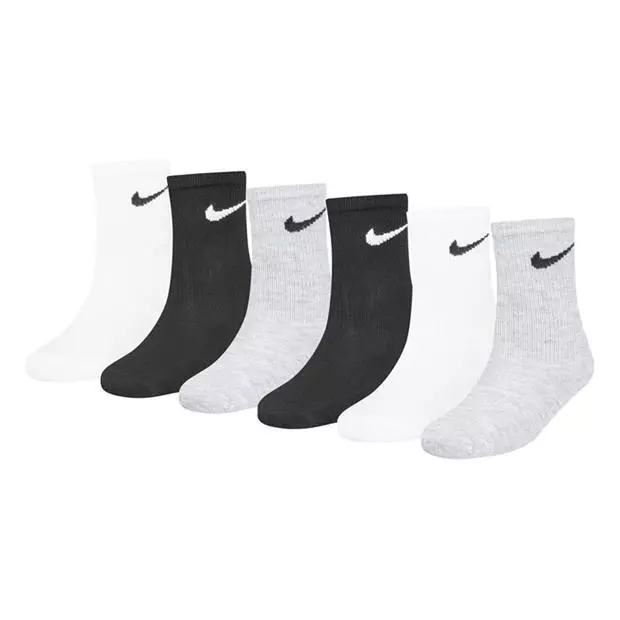 Nike 3 Pair Cotton Crew Socks Sports Socks Child/Junior Sizes 6-1 Uk