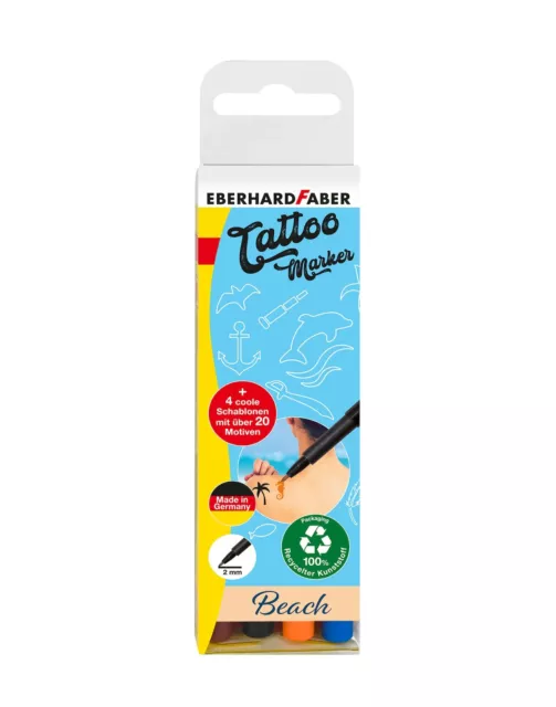 4 EBERHARD FABER Beach Tattoostifte farbsortiert 1 NUEVO