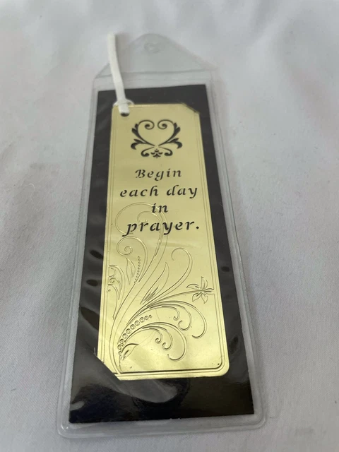 Dicksons Large Brass Bookmark Begin Each Day In Prayer 4.5” Religious