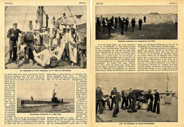 Von der amerikanischen Kriegsflotte  Bildbericht mit 9 histor.Aufnahmen von 1910 2