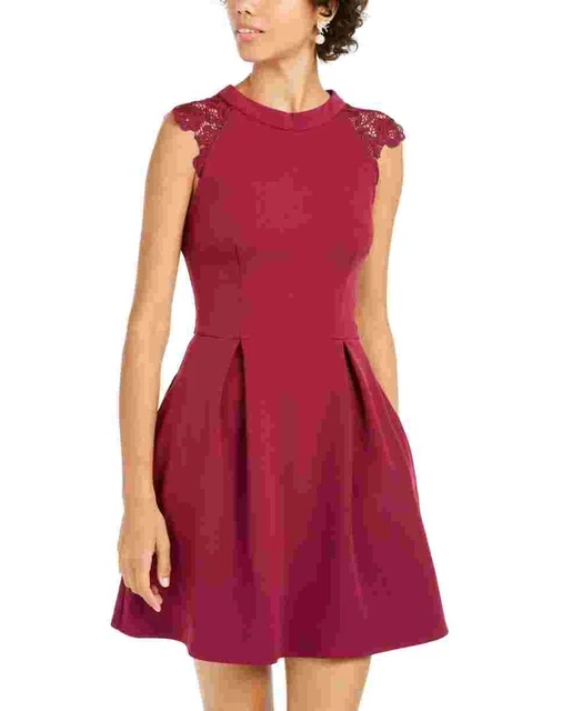 Speechless Women's Burgundy Sleeveless Jewel Neck Short Red Size X-Large