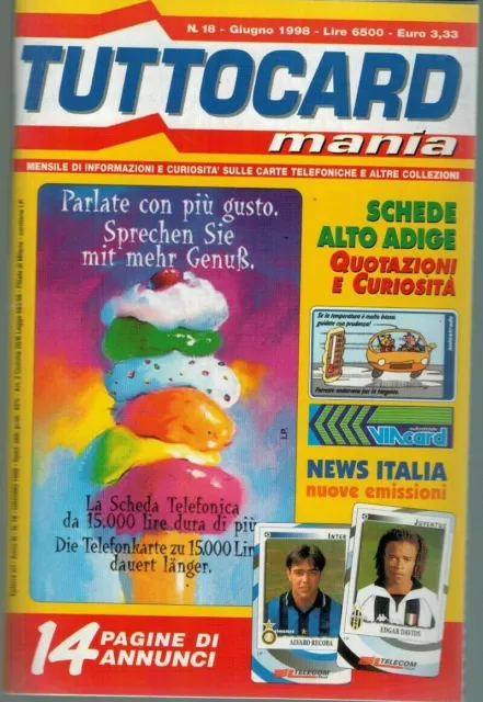 Tuttocard Mania-N. 18 Giugno 1998-Schede Telefoniche E Altro