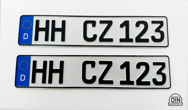 Nummernschild Autokennzeichen  DIN zertifiziert Gratis Parkuhr dazu