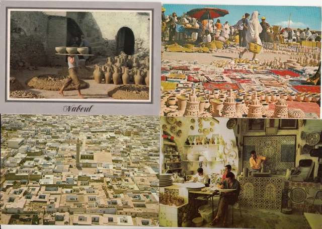 Lot 4 cartes postales anciennes TUNISIE TUNISIA NABEUL