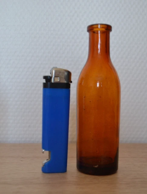 VENDU - Grande fiole verre soufflé bleue et or - Le Grenier de Lisette