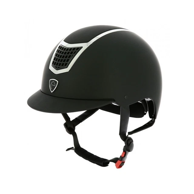 Reithelm Reitkappe Reiterhelm AIRY EquiTheme schwarz/Einsatzrand silberfarben