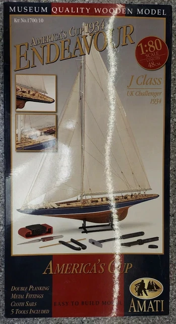 Americas Cup 1934 Endeavour J-Class UK 1:80 Scale Wooden Model 48c 1700/10 Amati