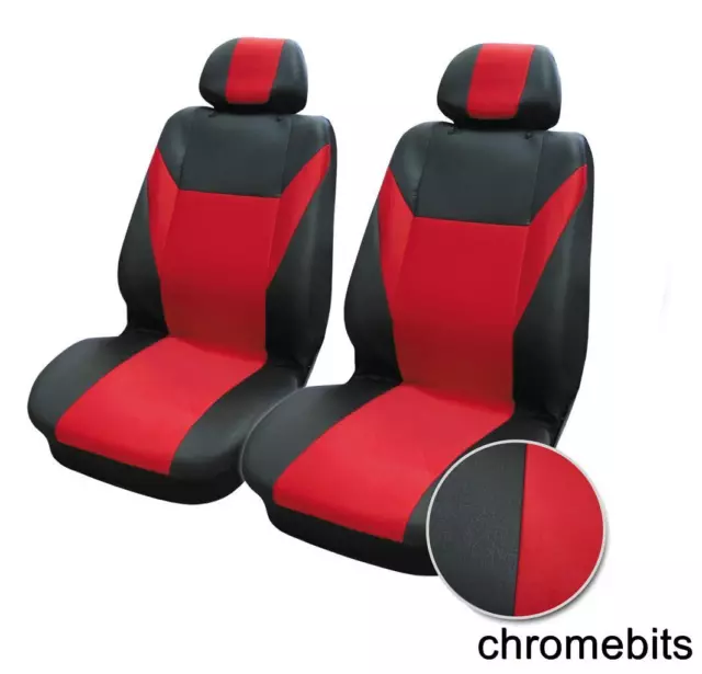 Front Red Black Fabric Seat Covers For Fiat Panda Stilo Grande Punto 500 Bravo