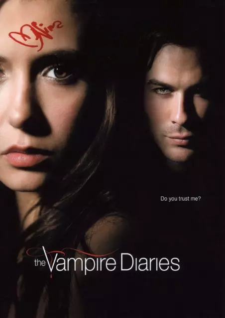 THE VAMPIRE DIARIES PP SIGNED 12" X 8" POSTER Nina Dobrev