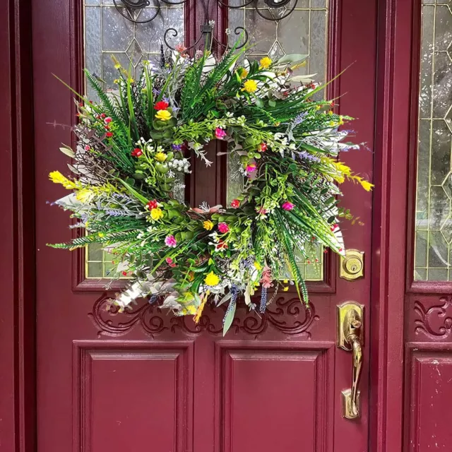Christmas Artificial Flower Wreath Front Door Wall Garland Home Party Decor