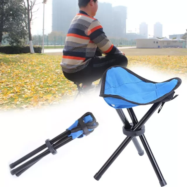 Folding Fishing Chair Camping Stool with Tripod Mechanisms and Adjustable Strap